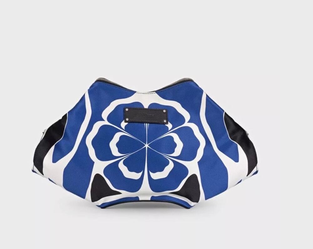 Alexander McQueen De Manta Blue Textile Clutch